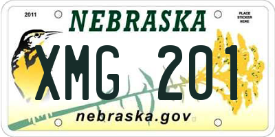 NE license plate XMG201