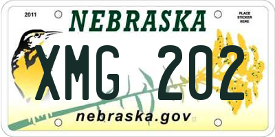 NE license plate XMG202
