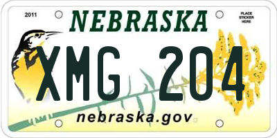 NE license plate XMG204