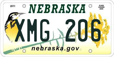 NE license plate XMG206