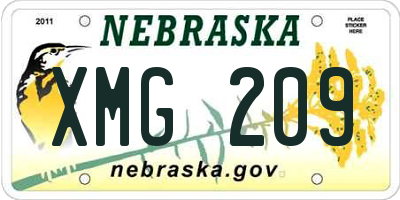 NE license plate XMG209