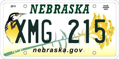 NE license plate XMG215