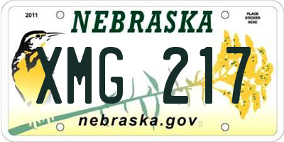 NE license plate XMG217