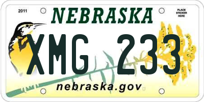 NE license plate XMG233