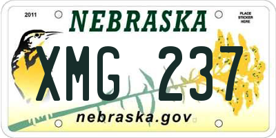 NE license plate XMG237