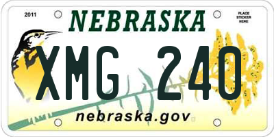 NE license plate XMG240