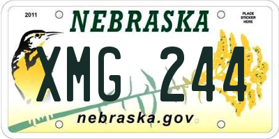 NE license plate XMG244