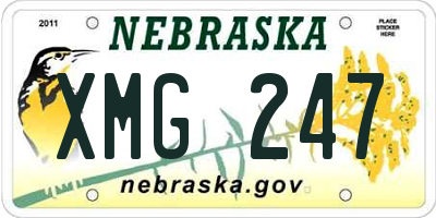 NE license plate XMG247