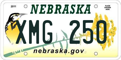 NE license plate XMG250