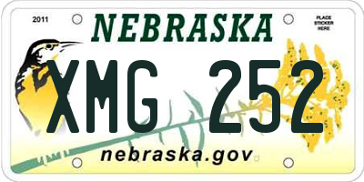 NE license plate XMG252