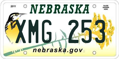 NE license plate XMG253
