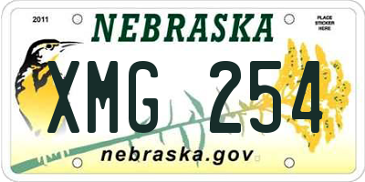 NE license plate XMG254