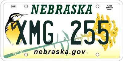 NE license plate XMG255