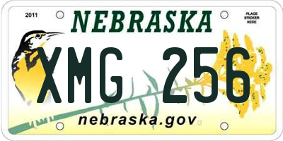 NE license plate XMG256