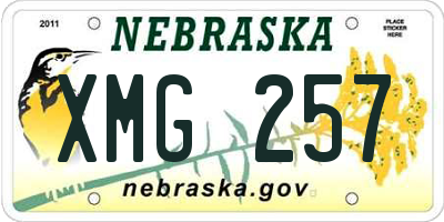 NE license plate XMG257