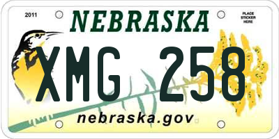 NE license plate XMG258