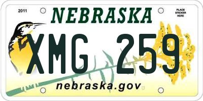 NE license plate XMG259