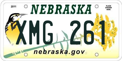 NE license plate XMG261