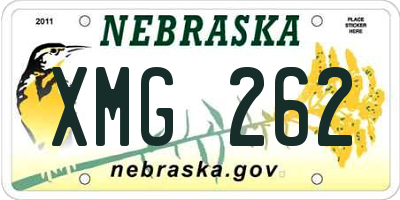 NE license plate XMG262
