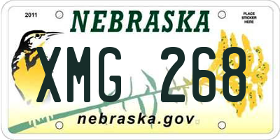 NE license plate XMG268