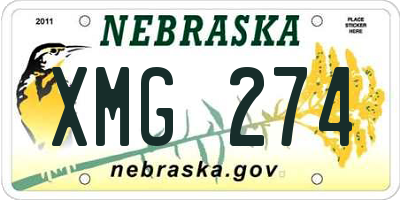 NE license plate XMG274