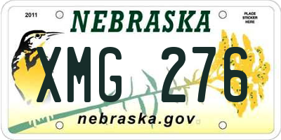 NE license plate XMG276