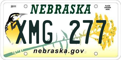NE license plate XMG277