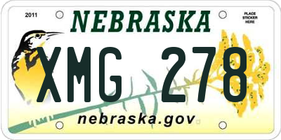 NE license plate XMG278