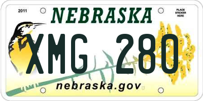 NE license plate XMG280