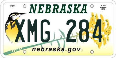 NE license plate XMG284