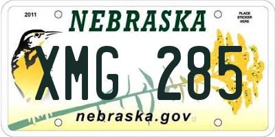 NE license plate XMG285