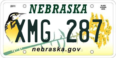 NE license plate XMG287