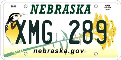 NE license plate XMG289