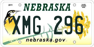NE license plate XMG296