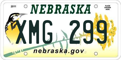 NE license plate XMG299