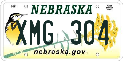NE license plate XMG304