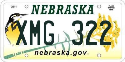 NE license plate XMG322