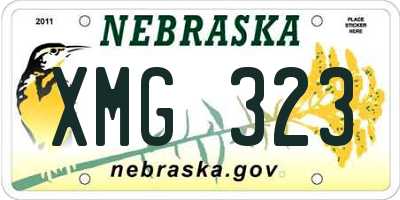 NE license plate XMG323