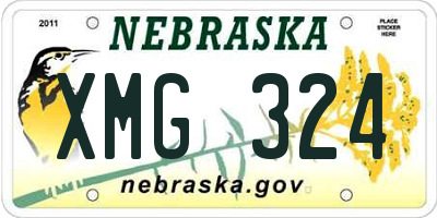 NE license plate XMG324