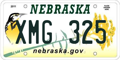 NE license plate XMG325