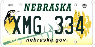 NE license plate XMG334