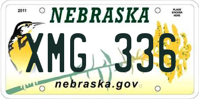 NE license plate XMG336