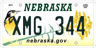 NE license plate XMG344