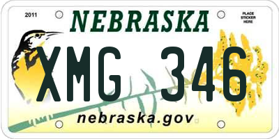 NE license plate XMG346