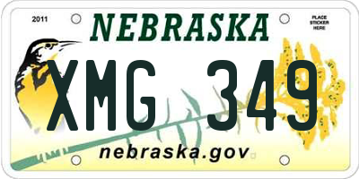 NE license plate XMG349