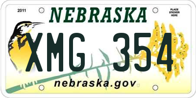 NE license plate XMG354