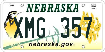 NE license plate XMG357