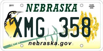 NE license plate XMG358