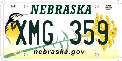 NE license plate XMG359