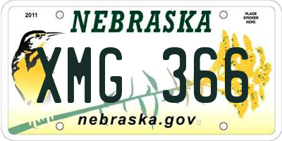 NE license plate XMG366
